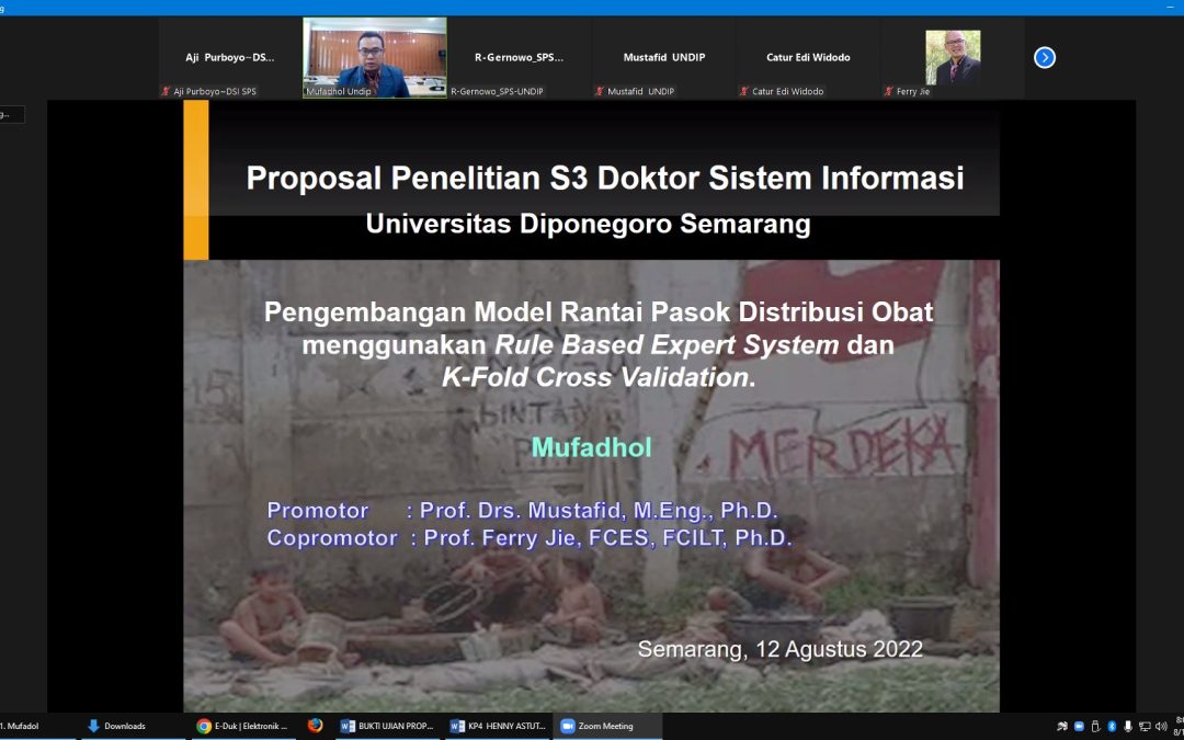 Ujian Proposal Disertasi a.n MUFADHOL pada Hari Jum’at, 12 Agustus 2022 Jam 08.00 WIB