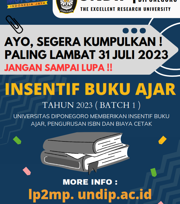 Textbook Incentives for 2023 (Batch 1) Diponegoro University